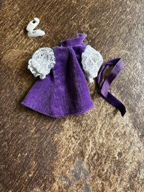 Topper Dawn Doll clothes purple and white mini dress Cindi Joy